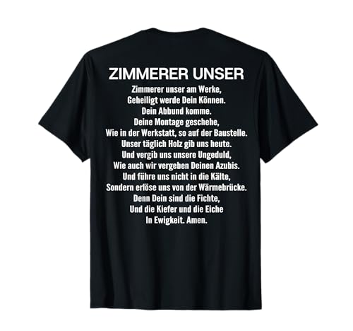 Zimmerer und Zimmermann Designs Herren Berufsthema T-Shirt Schwarz S Crew Neck Kurzarm Polyester 100% Klassische Passform Pull-On S Zimmerer und Zimmermann Designs Herren Berufsthema T-Shirt Schwarz S Crew Neck Kurzarm Polyester 100% Klassische Passform Pull-On S von Zimmerer und Zimmermann Designs