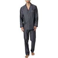 Zimmerli Herren Pyjama grau Popeline Stoff unifarben von Zimmerli