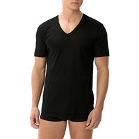 Zimmerli Herren T-Shirt schwarz Baumwolle unifarben von Zimmerli