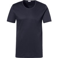 Zimmerli Herren T-Shirt blau Reine Baumwolle unifarben von Zimmerli