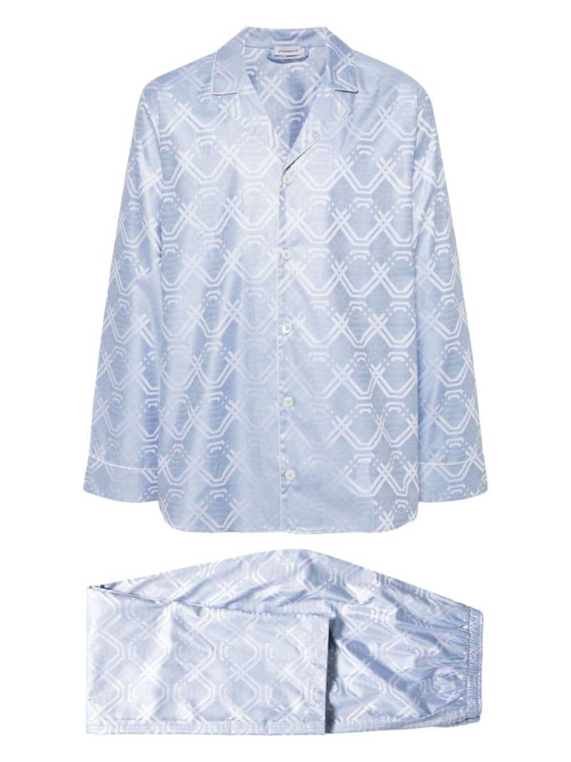 Zimmerli Luxury Jacquard Pyjama - Blau von Zimmerli