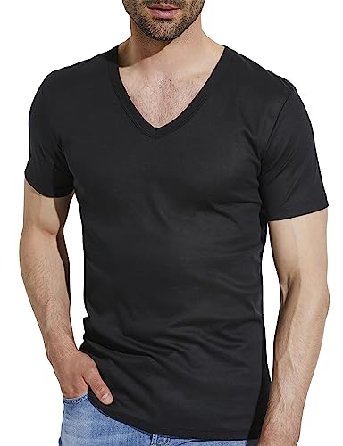 Zimmerli T-Shirt Kurzarm V-Ausschnitt Business Class Black XL von Zimmerli