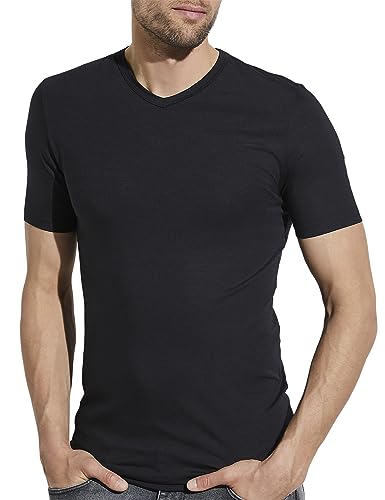 Zimmerli T-Shirt Kurzarm V-Ausschnitt Pureness Black XL von Zimmerli