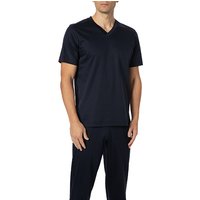 Zimmerli Herren T-Shirt blau Jersey-Baumwolle unifarben von Zimmerli