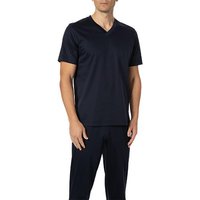 Zimmerli Herren T-Shirt blau Jersey-Baumwolle unifarben von Zimmerli