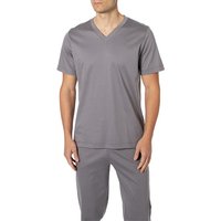 Zimmerli Herren T-Shirt grau Jersey-Baumwolle unifarben von Zimmerli