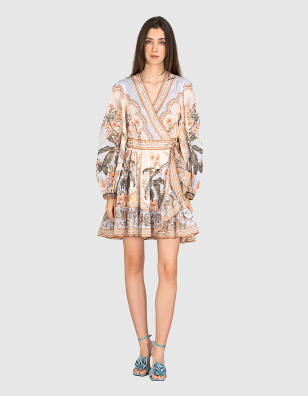 Wylie Mini Wrap Frill Blue Floral von Zimmermann