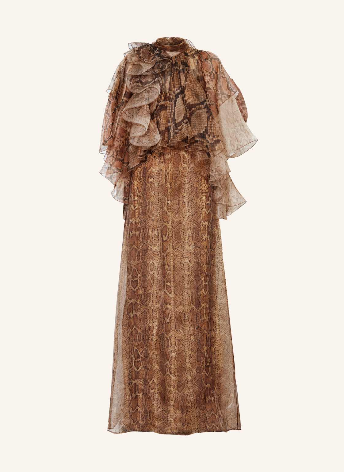 Zimmermann Abendkleid Aus Seide Mit Volants braun von Zimmermann