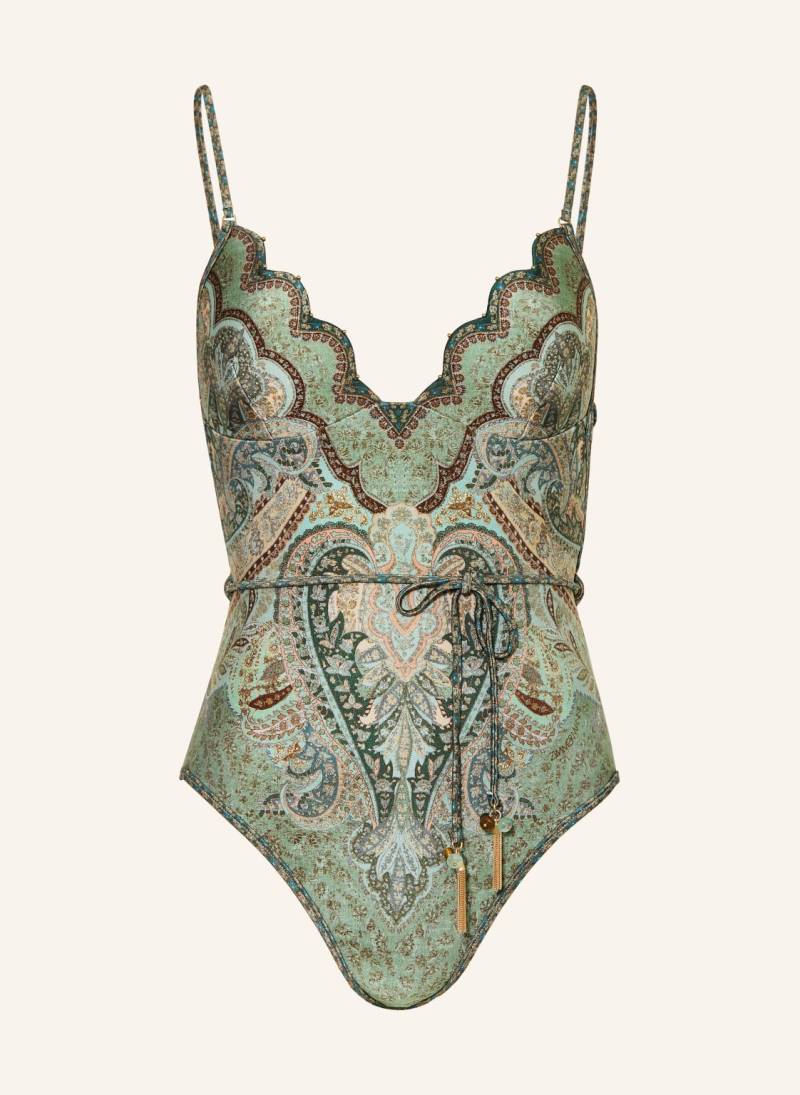 Zimmermann Badeanzug Wanderlust Mit Schmuckperlen gruen von Zimmermann