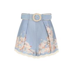 Zimmermann Blaue Leinen Damen Shorts von Zimmermann