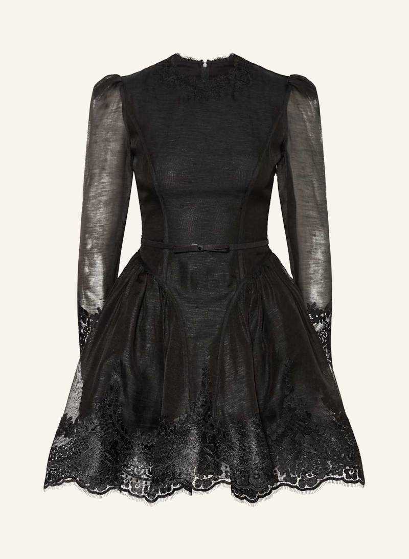 Zimmermann Cocktailkleid Hypnotic Mit Leinen Und Seide schwarz von Zimmermann