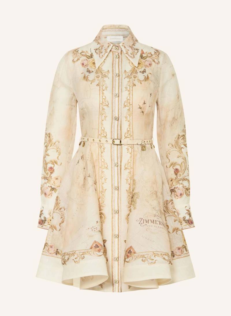Zimmermann Cocktailkleid Mit Seide Und Leinen beige von Zimmermann