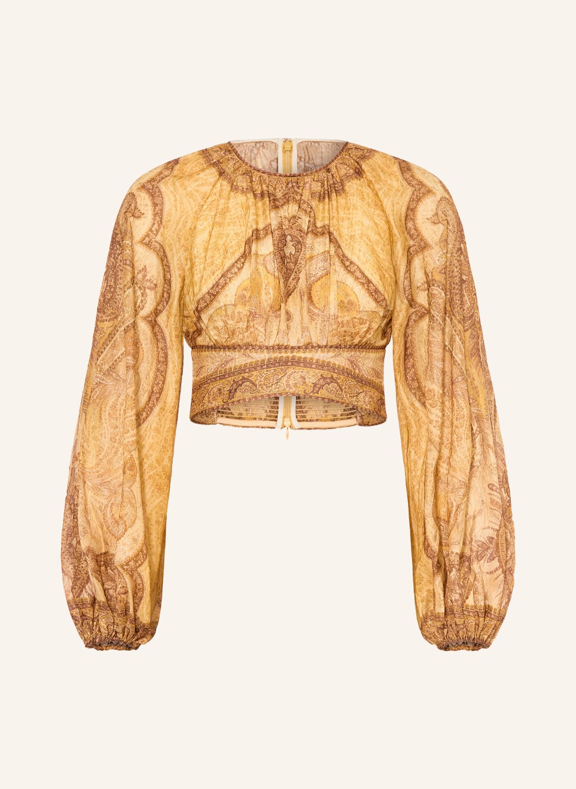 Zimmermann Cropped-Blusenshirt Wanderlust Mit Glitzergarn gelb von Zimmermann