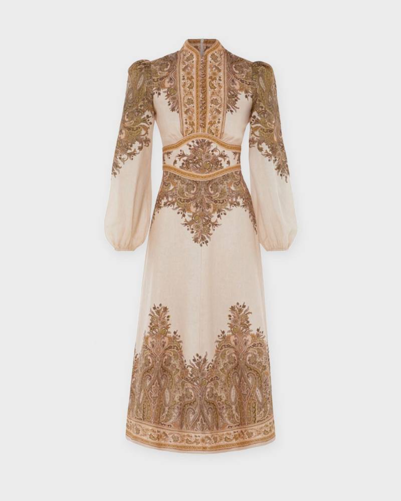 Zimmermann Dress Natura Buttoned Midi Light pink von Zimmermann