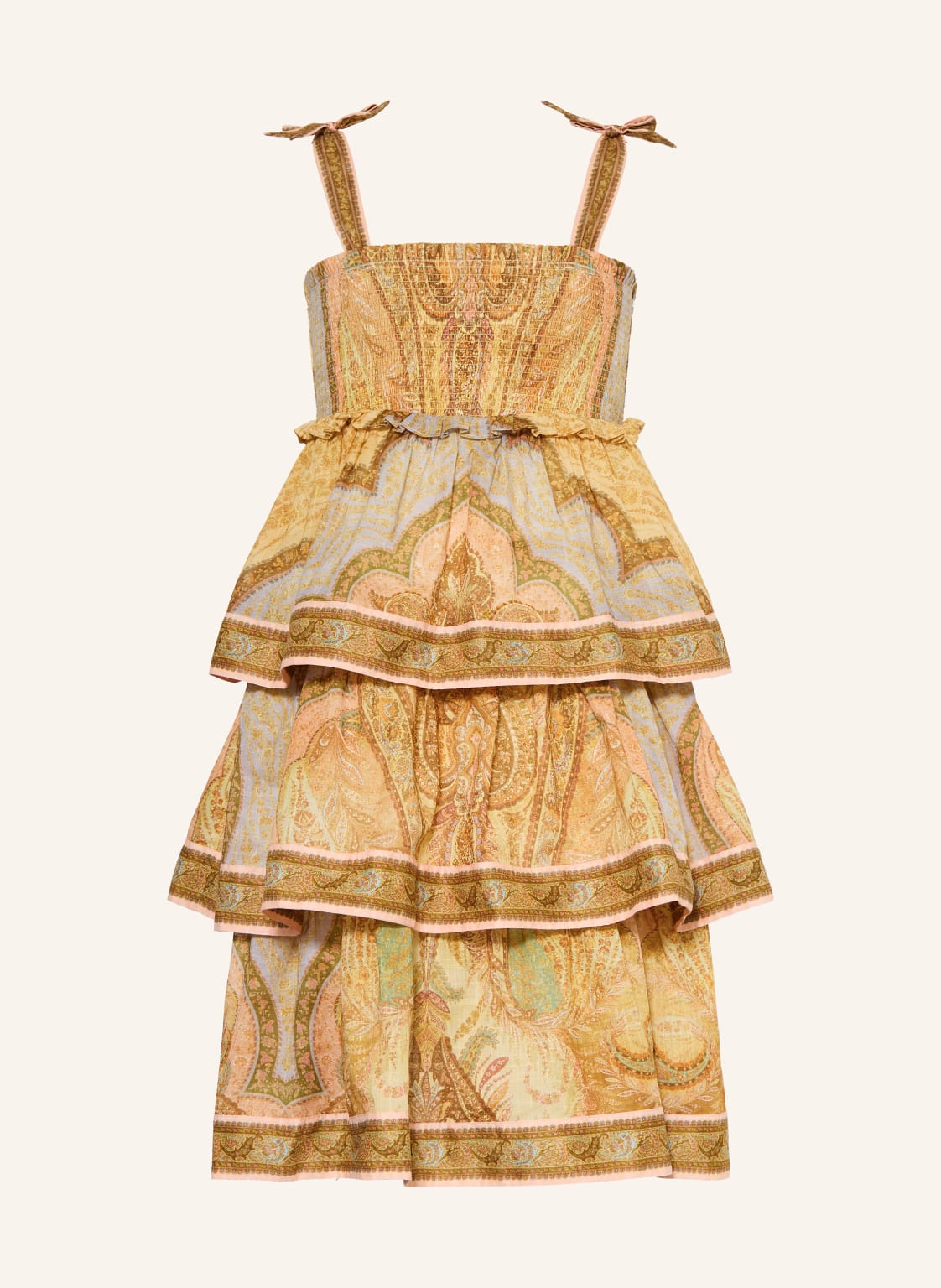 Zimmermann Kleid Awaken Mit Rüschen beige von Zimmermann