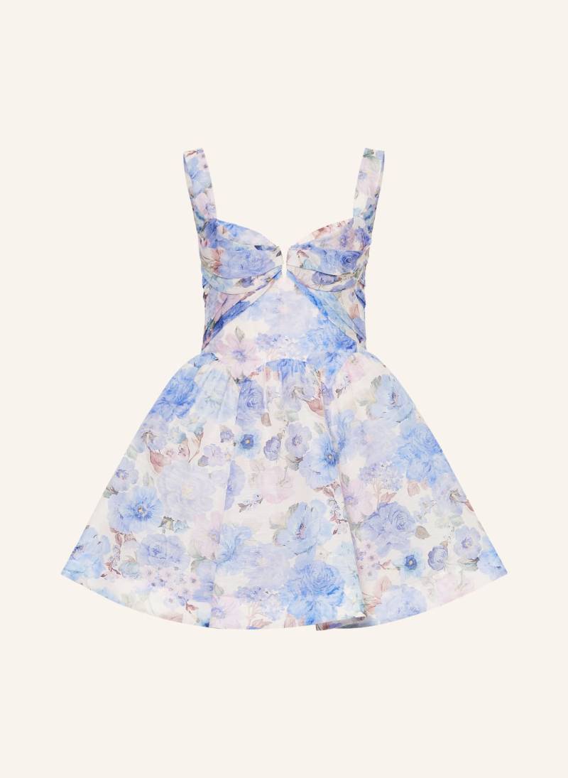 Zimmermann Kleid Rebellion Mit Leinen Und Seide blau von Zimmermann