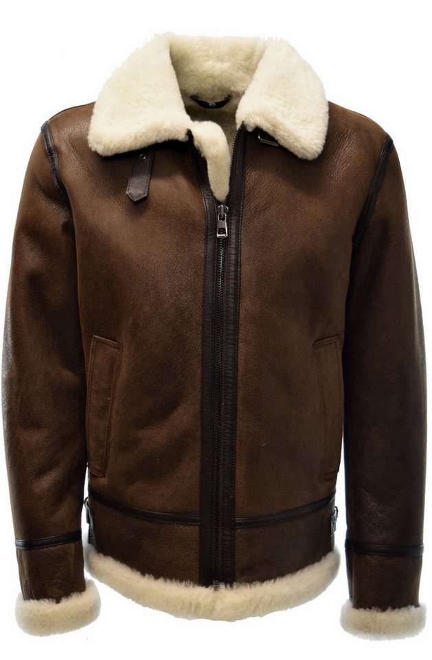 Zimmert Leather Lederjacke Bombardier Bomber Lammfelljacke, Designer, l´universe du Luxe, Braun von Zimmert Leather