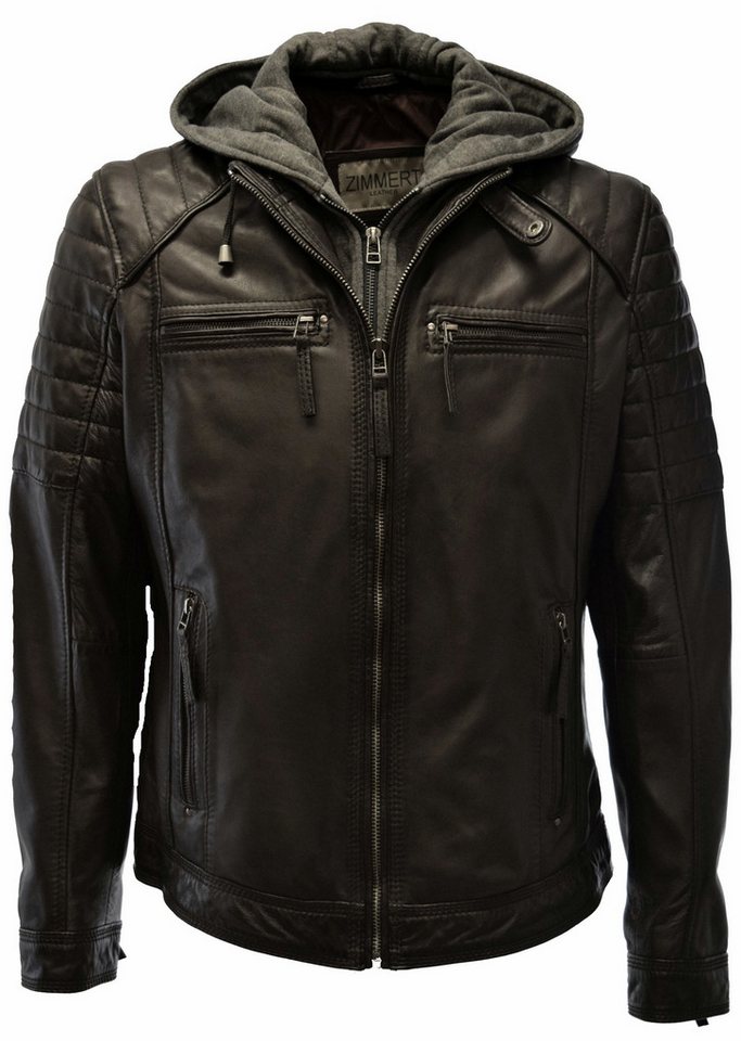 Zimmert Leather Lederjacke Carlo mit abnehmbarer Kapuze von Zimmert Leather