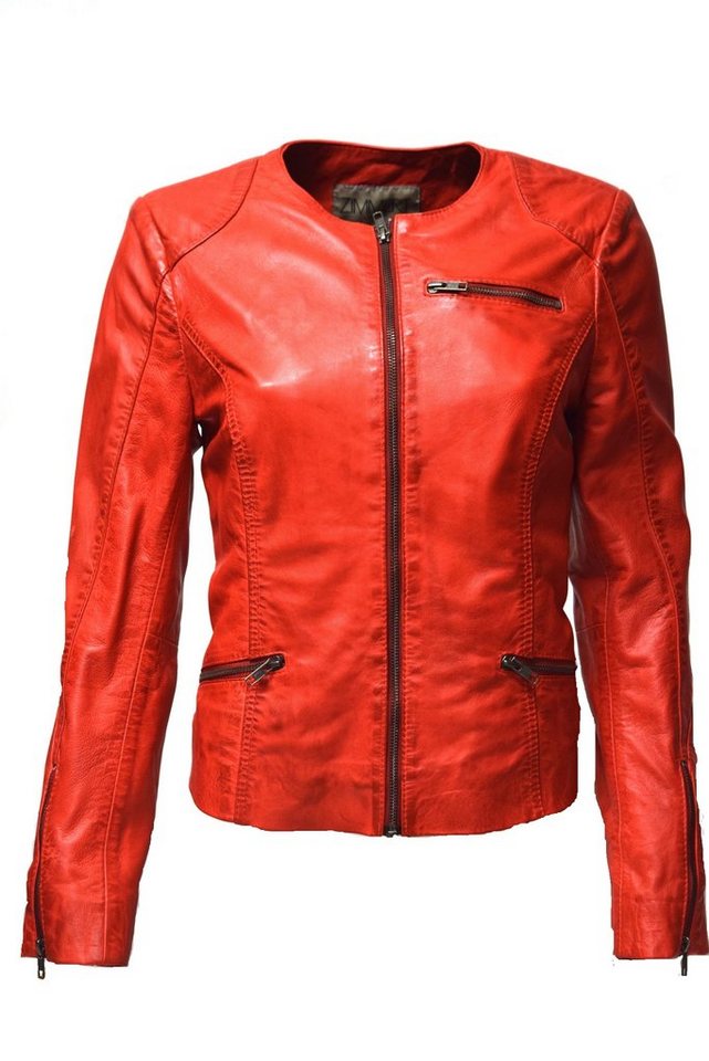 Zimmert Leather Lederjacke Kim Kragenlos, leichtes und weiches Leder von Zimmert Leather