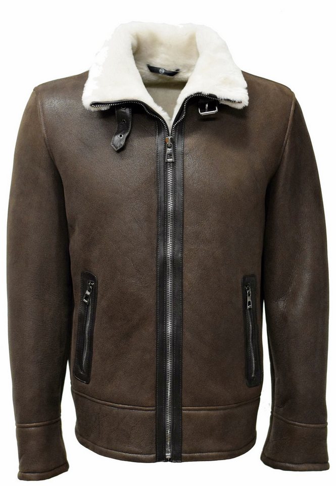 Zimmert Leather Lederjacke Kylian Lamfelljacke Bomber Braun leicht weich nappiert von Zimmert Leather