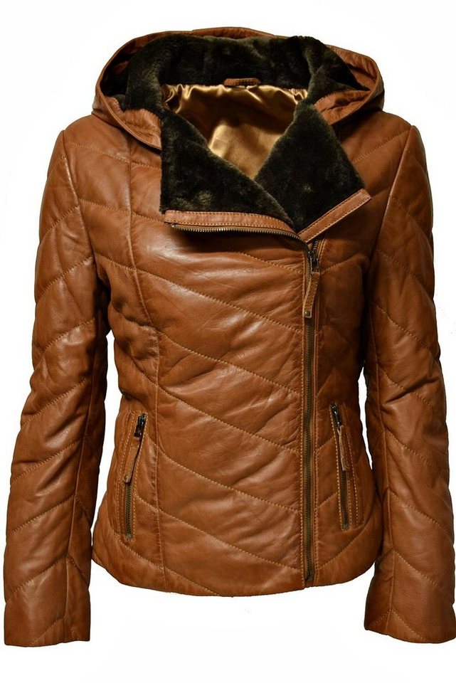 Zimmert Leather Lederjacke Mariella Stepp-Lederjacke aus weichem Leder mit Kapuze von Zimmert Leather