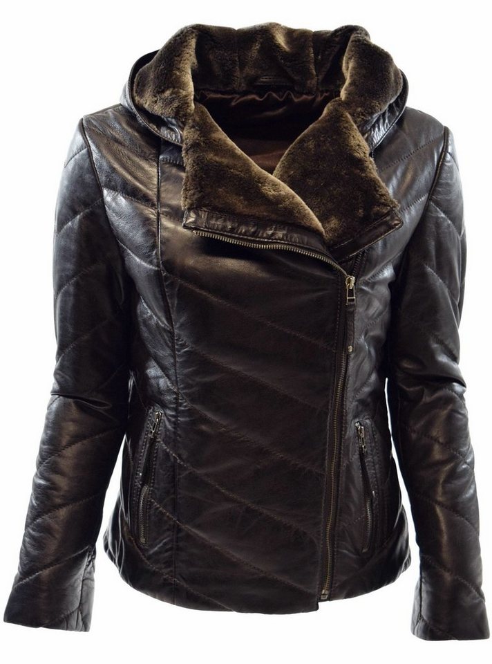 Zimmert Leather Lederjacke Mariella Stepp-Lederjacke aus weichem Leder mit Kapuze von Zimmert Leather