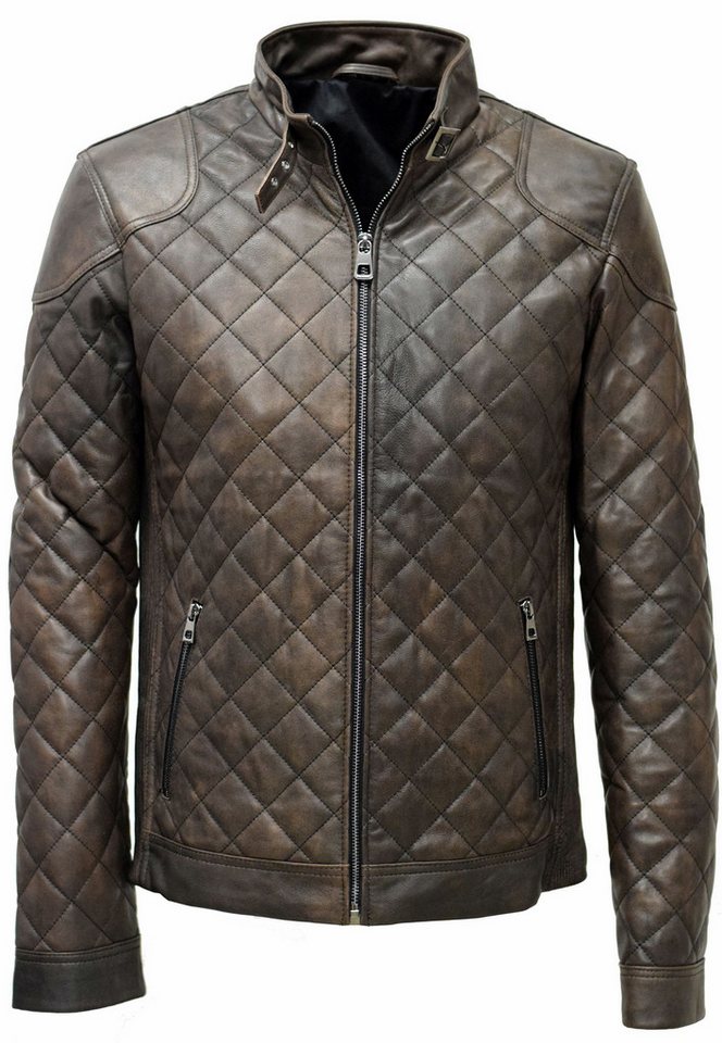Zimmert Leather Lederjacke Michel Matt Schwarz oder vintage Braun Schwarz, Steppjacke Schwarz von Zimmert Leather
