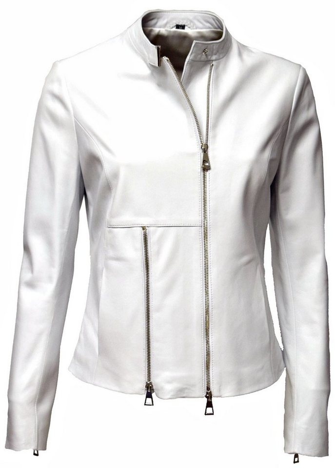 Zimmert Leather Lederjacke Sofia handschuhweiches Lammnappa, Schwarz, Creme, Beige, Weiß von Zimmert Leather