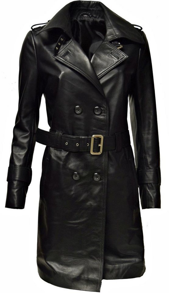 Zimmert Leather Ledermantel Claudine Trenchcoat, makelloses Leder in Schwarz von Zimmert Leather