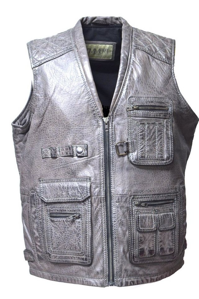 Zimmert Leather Lederweste Nilo praktische Fronttaschen von Zimmert Leather