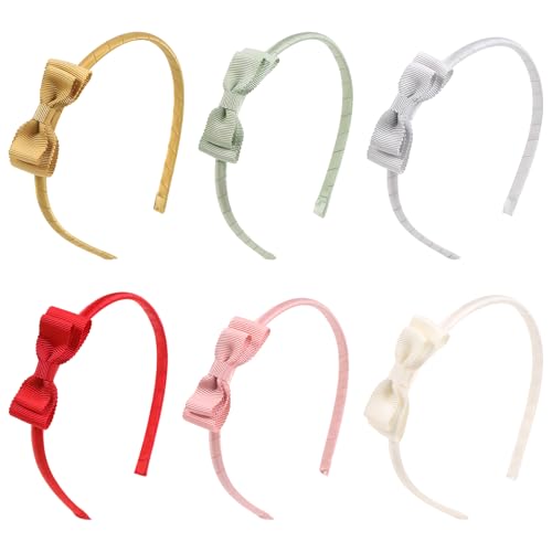 6 Stück Langlebiges Haarbänder mit Schleife, Satin-Stirnbänder Angenehmer Komfort, Farben Mode-Stirnbänder für Mädchen, für Mädchen und Frauen, Kindergeburtstagsparty von Zimoer