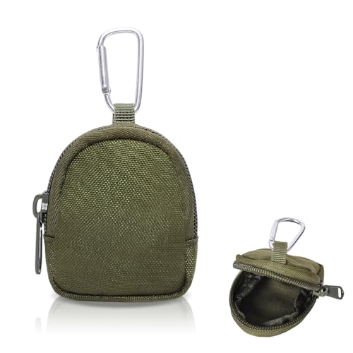 Münzgeldbörse, Mini Geldbörse, Münzgeldbörse mit Reißverschluss, wasserdichte Runder Münzbeutel mit Karabiner, Schlüsseltasche Kleingeldbörse Münzbörse, Kleingeldbeutel kleine Organizer Taschen von Zimoer