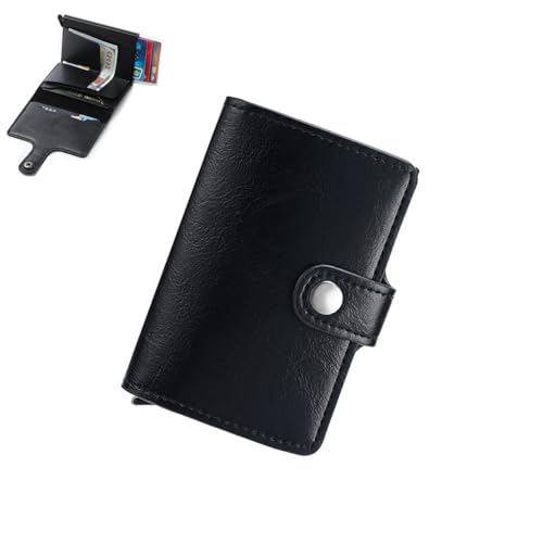 Zimohe Men's Wallet with Coin Compartment & RFID Protection, Slim Wallet Card Case Small, Men's Wallet, Compartments for Credit Cards, Black, Classic (Schwarz 2) von Zimohe