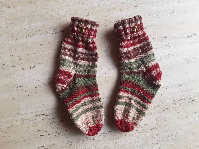 Weihnachtssöckchen Für Mädchen Größe 28/29 Mit Glöckchen von ZimpelKreationen