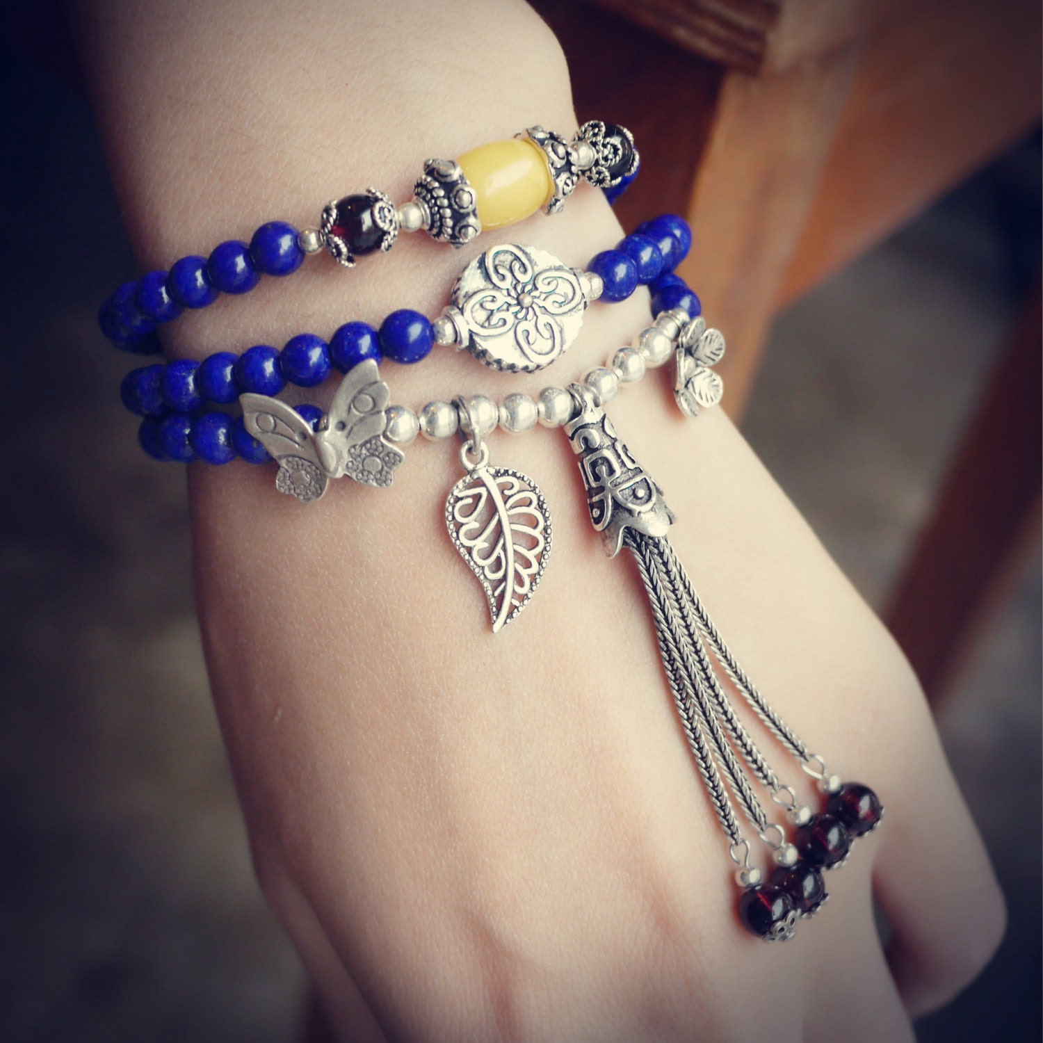 Lapislazuli Gelb Bernstein Armband Von Connie Zin Lapislazuli Gelb Bernstein Armband Von Connie Zin von ZinJewelry