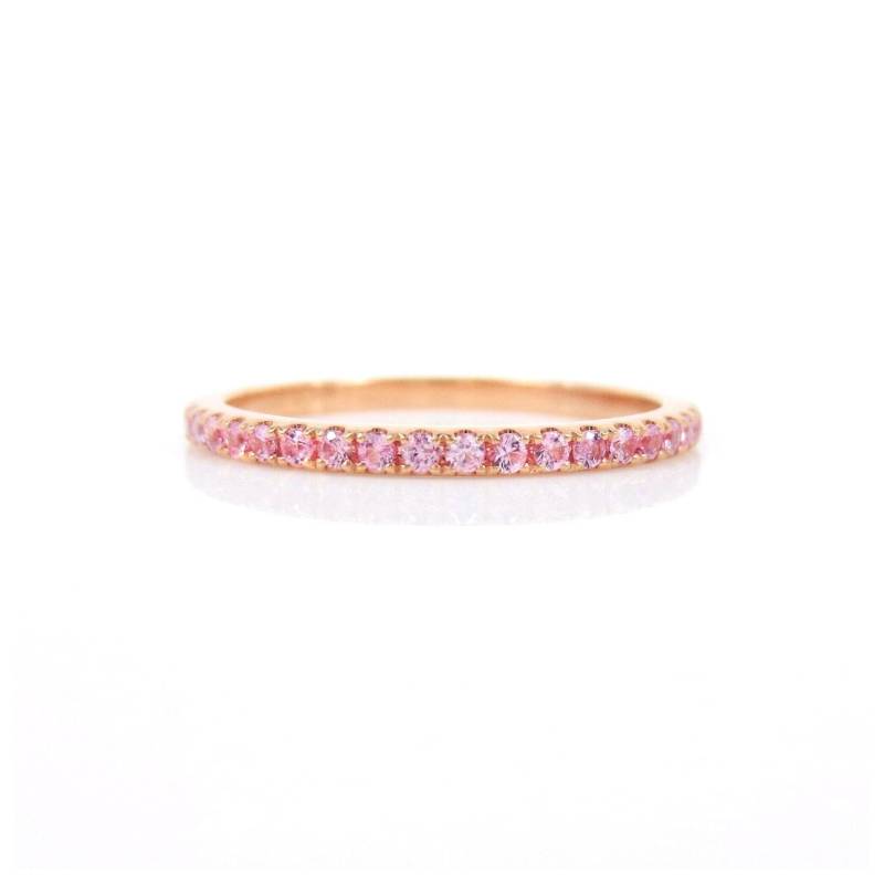 1, 4 Mm Hellrosa Saphire 18K Rose Gold Eternity Band 1, 4 Mm Hellrosa Saphire 18K Rose Gold Eternity Band von ZinaFineJewelry