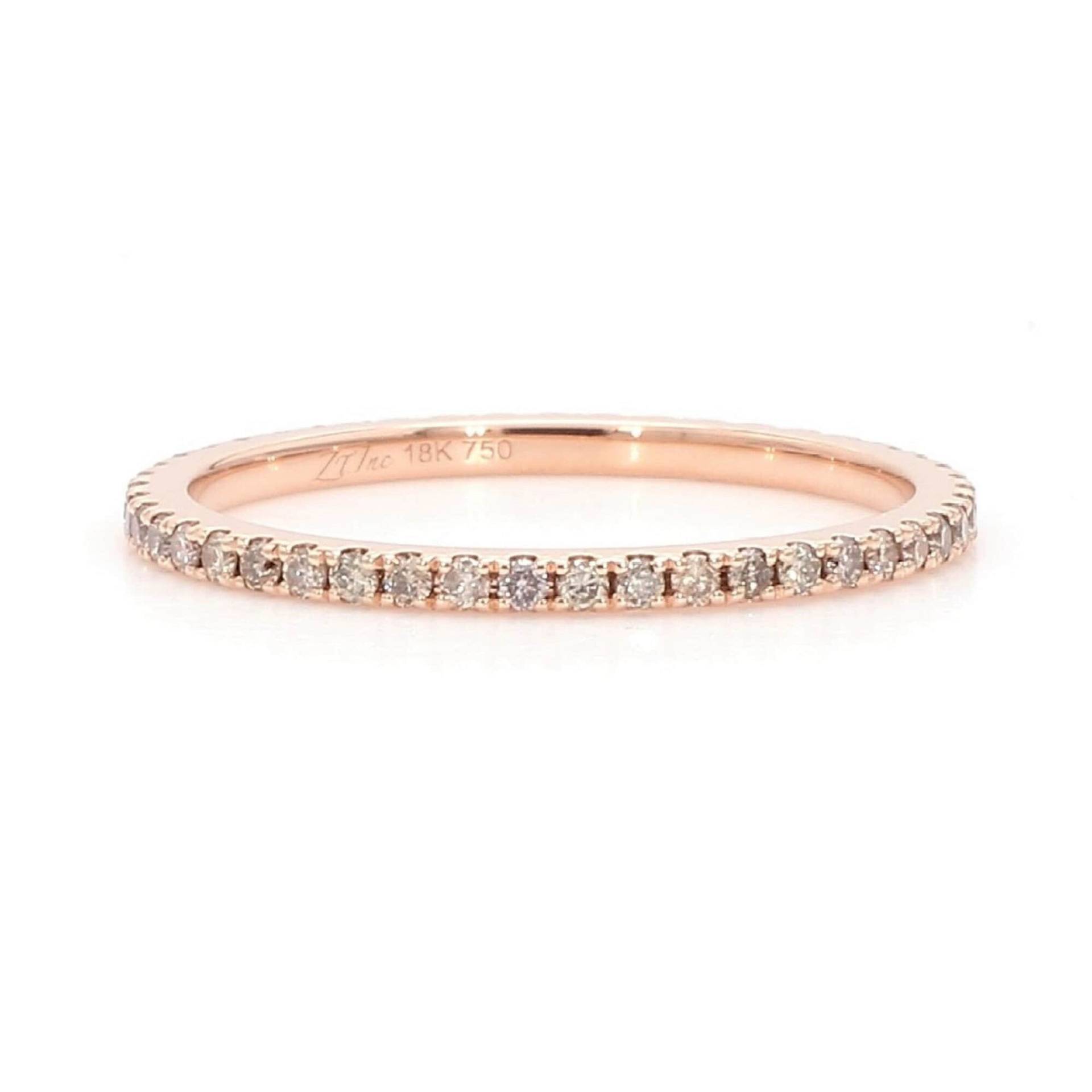18K Rose Gold Champagner Diamant Ewigkeit Ehering 18K Rose Gold Champagner Diamant Ewigkeit Ehering von ZinaFineJewelry