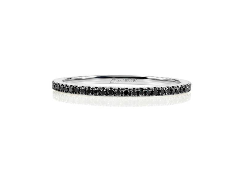 18K Weißgold Black Diamond Micro Pavé Eternity Band 18K Weißgold Black Diamond Micro Pavé Eternity Band von ZinaFineJewelry