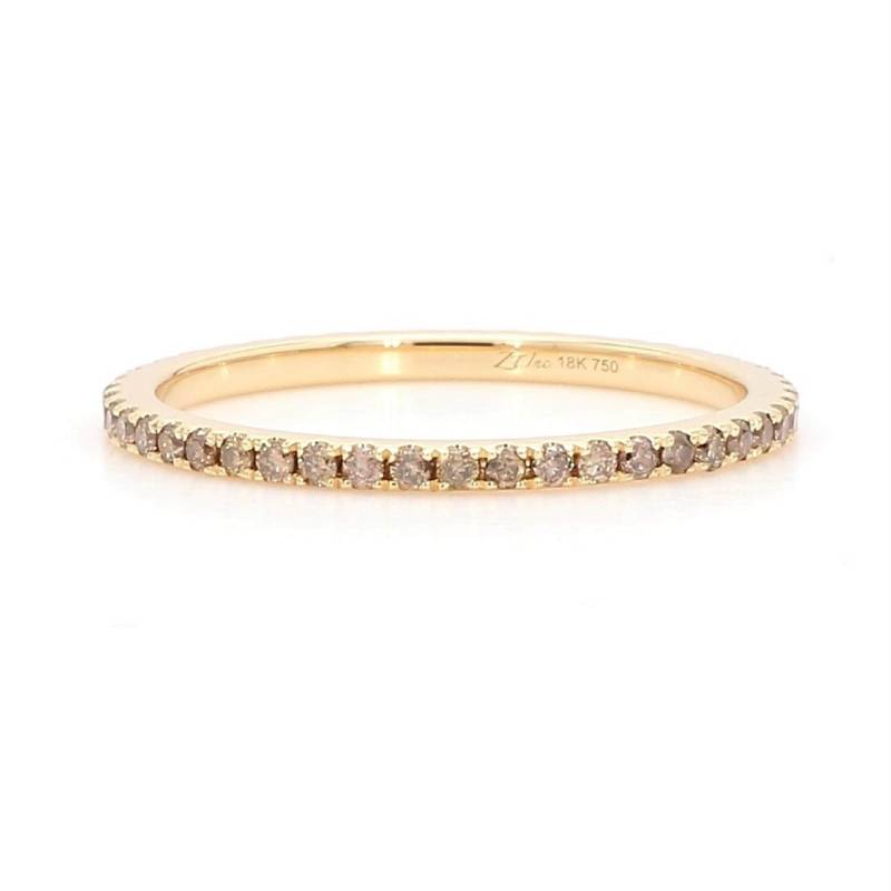 18K Gold Champagner Diamant Eternity Band Micro Pavé Ehering 18K Gold Champagner Diamant Eternity Band Micro Pavé Ehering von ZinaFineJewelry