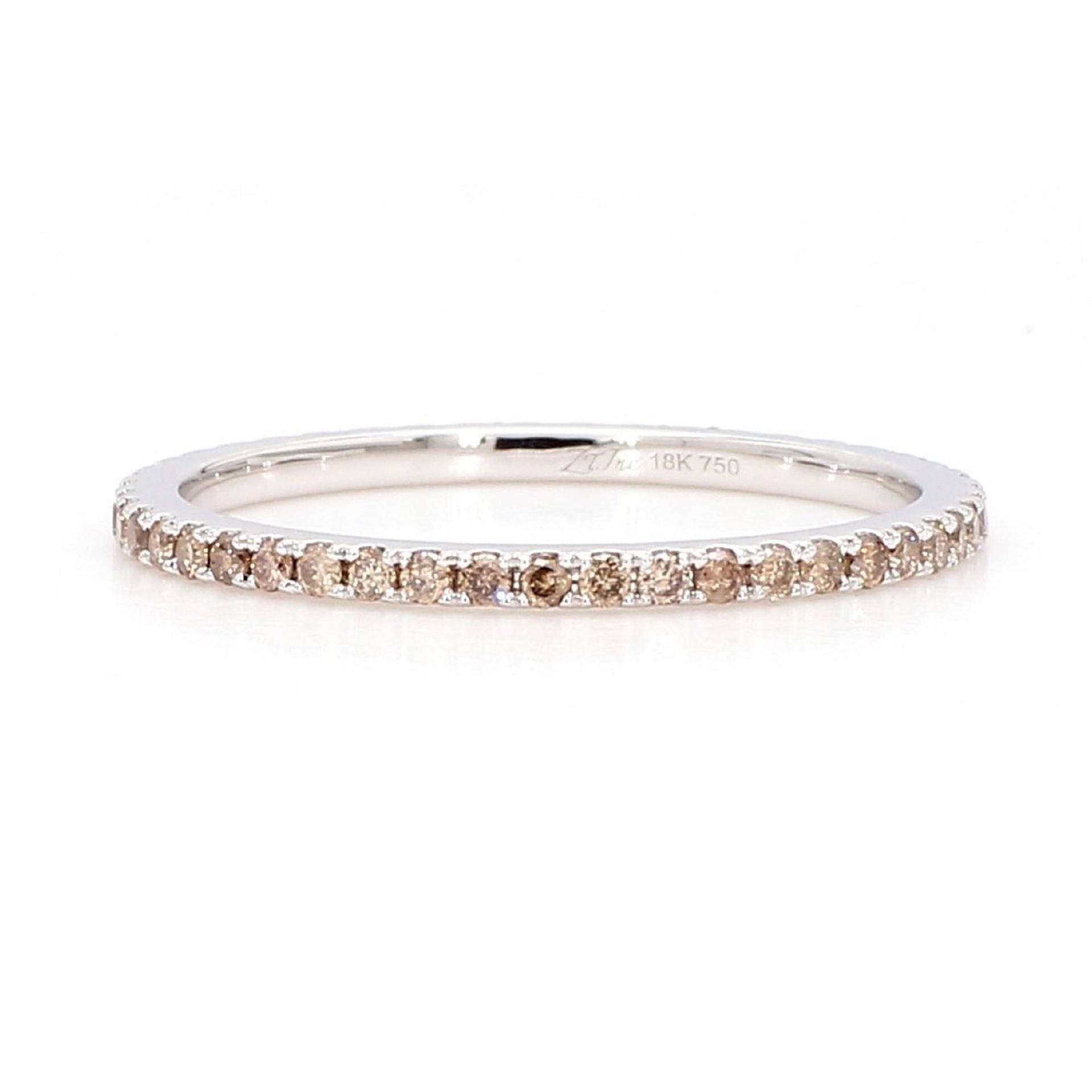 Champagner Diamant Eternity Band 18K Gold Micro Pavé Ring Champagner Diamant Eternity Band 18K Gold Micro Pavé Ring von ZinaFineJewelry