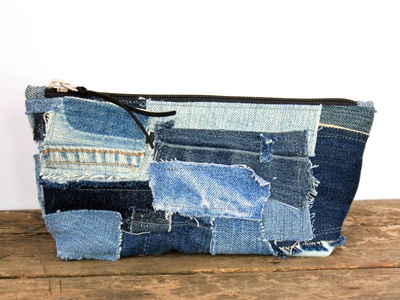 Kleine Patchwork Tasche, Jeans Kulturbeutel, Reisetasche Mit Reißverschluss, Umweltfreundliches Etui Kleine Patchwork Tasche, Jeans Kulturbeutel, Reisetasche Mit Reißverschluss, Umweltfreundliches Etui von ZinaNatko