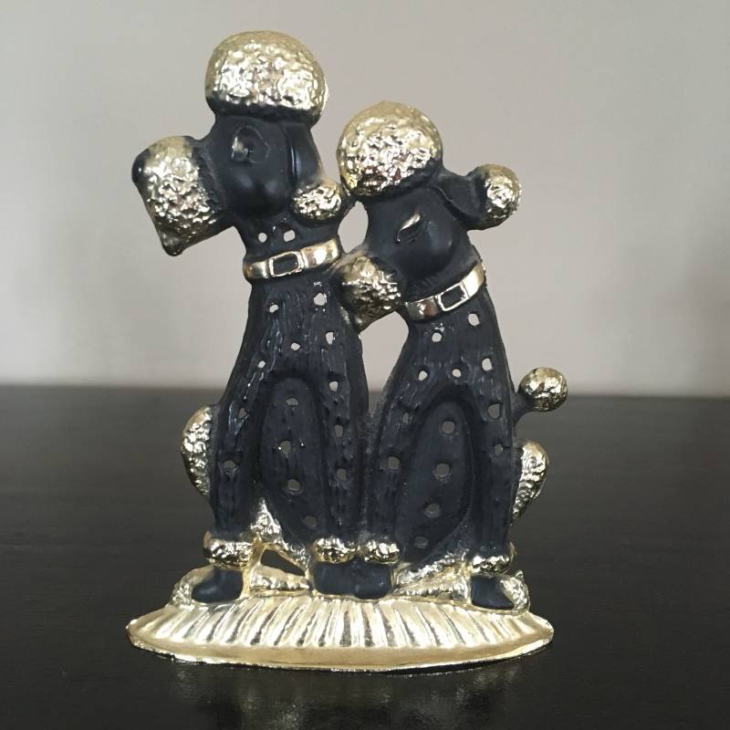 Vintage Schwarze Pudel Ohrringhalter von ZingaraEmporium