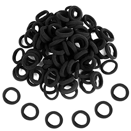 100 Stück Haargummis Mädchen, Soft Multicolor Haar Gummibänder Haarbänder Elastischer Haarschmuck Haarseil Pferdeschwanz Haarband Set Mini Haarband Klein Haargummi für Baby Kinder (Schwarz (100 PCS)) von Zingso