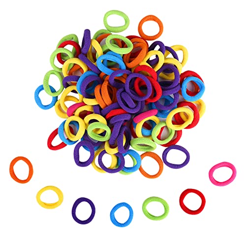 100 Stück Haargummis Mädchen, Soft Multicolor Haar Gummibänder Haarbänder Elastischer Haarschmuck Haarseil Pferdeschwanz Haarband Set Mini Haarband Klein Haargummi für Baby Kinder von Zingso