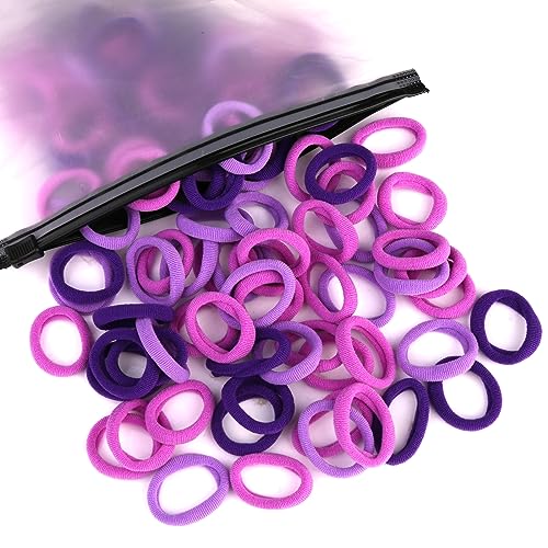 Zingso Baby Haargummi Mädchen, 100 Stuck Mini Weiche Nylon Haarschleifen Haarbänder Mädchen Kinder Haargummi Zopfgummis Mädchen Hair Ties Kleine Haargummis für Klein Mädchen Reichliche Farbwahl von Zingso