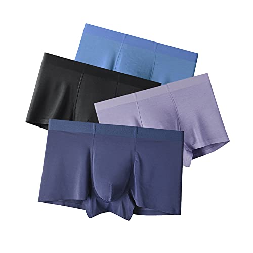 Zingther Traceless atmungsaktive Ice Silk Cool Unterwäsche Trunks, High-End-Boxershorts, 4er-Pack für Männer und große Jungen (EU-Größe S, gekennzeichnet als L) von Zingther