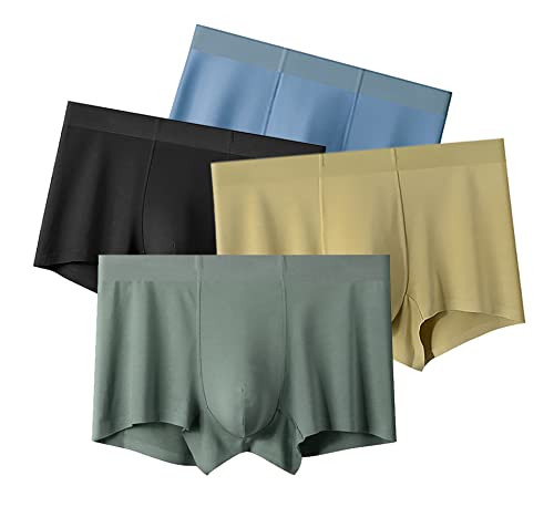 Zingther Traceless atmungsaktive Ice Silk Cool Unterwäsche Trunks, High-End-Boxershorts, 4er-Pack für Männer und große Jungen (EU-Größe M, gekennzeichnet als XL) von Zingther