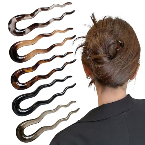 Französische Haarnadeln, U-förmige Haarnadeln, Haarknoten für Haare, französische Haarnadeln für Frauen, Dutt, Haarteile Zubehör für Damen (5 Stück, 5 Stile) von Zinmilin
