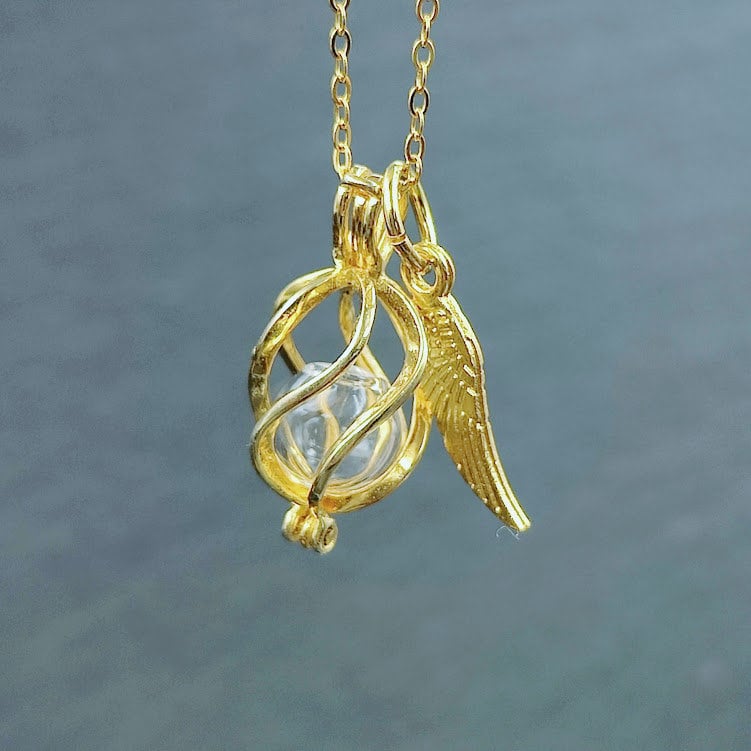 Engelrufer Sterling Silber/Gold Mit Glasperle Zum Selber Füllen, Urnenschmuck von ZinouMinimanufaktur