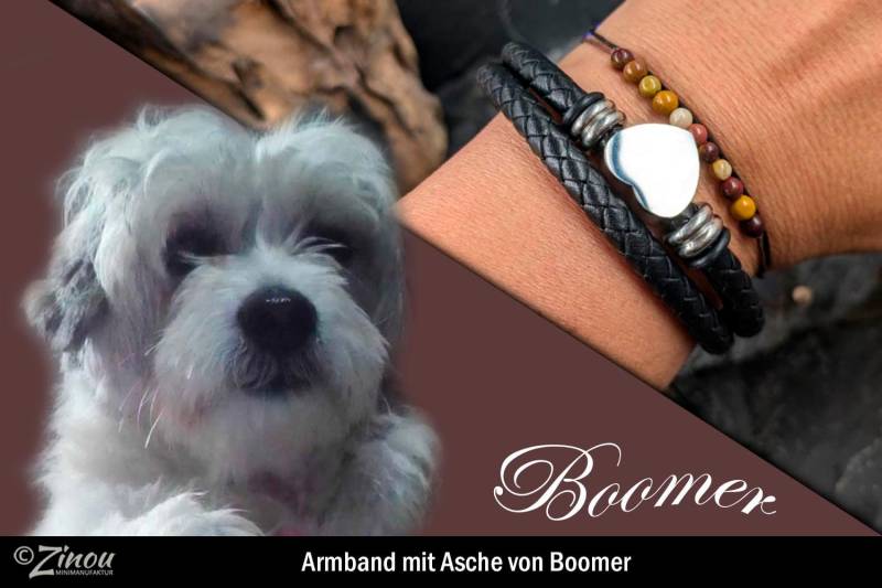 Gedenkschmuck Armband Aus Leder Mit Miniurne Herz Zum Selber Füllen Diy, Feuerbestattung, Andenken von ZinouMinimanufaktur